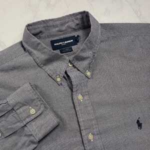 Ralph Lauren Golf Tilden Cotton Gray Check Men's XXL Long Sleeve Button-Up Shirt